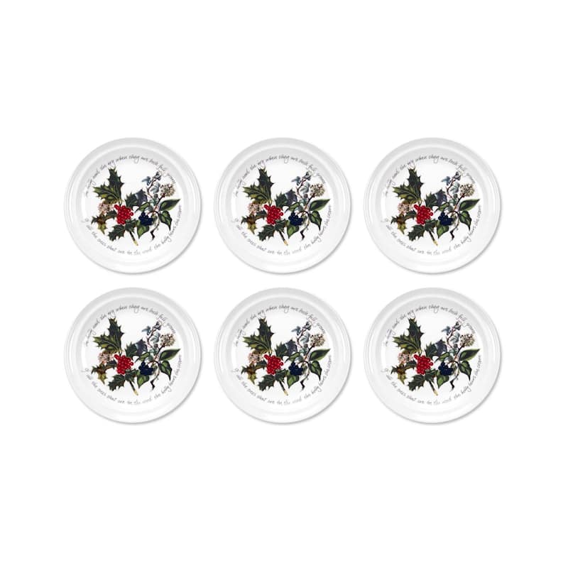 Portmeirion Christmas The Holly and Ivy Set of 6 Plates