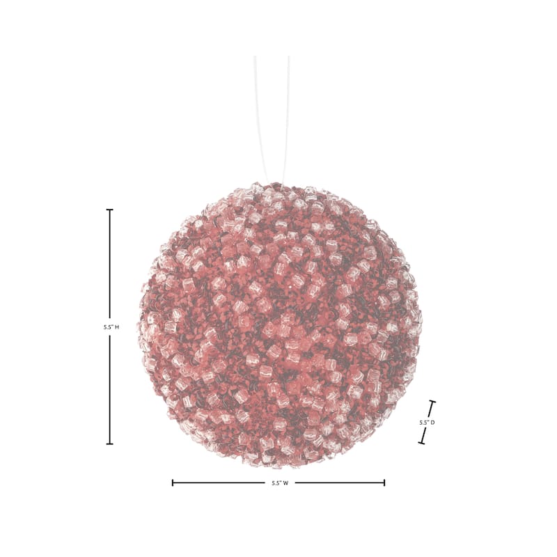 5.5" Diamond Ice Bead Ball Ornament Set of 3