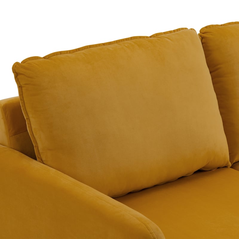 Velvet Loveseat Sofa With Wood Legs