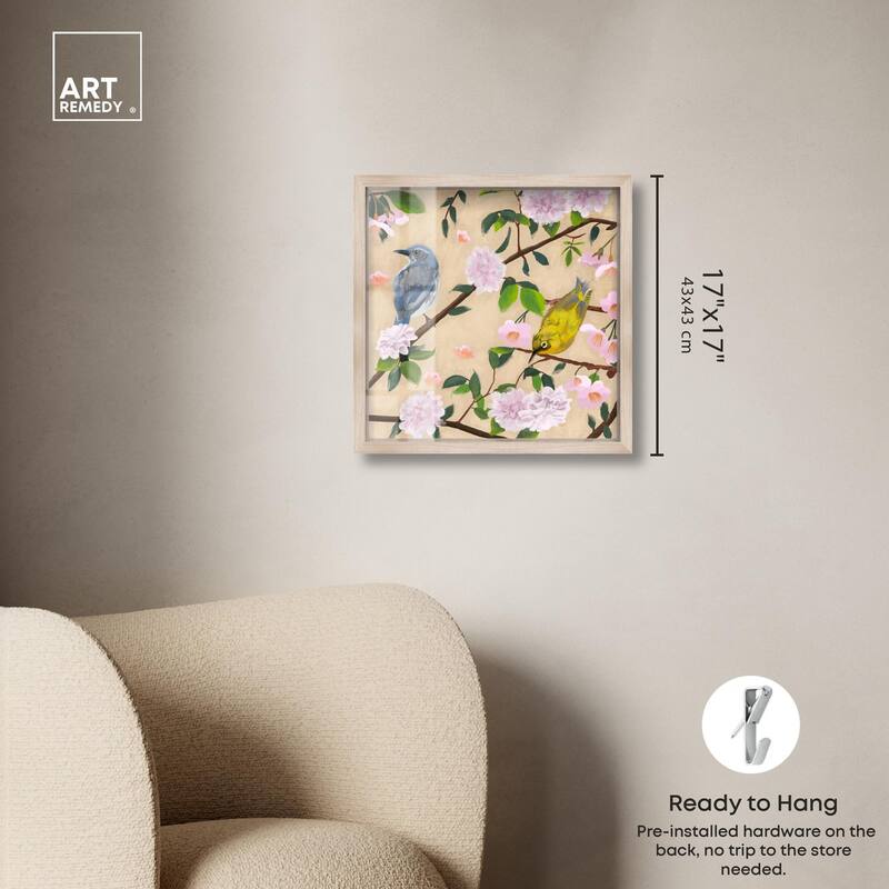 Birds Cuddle Shadowbox by Art Remedy