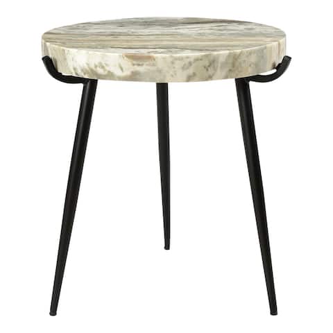 Aurelle Home Marble and Iron Modern Accent Table