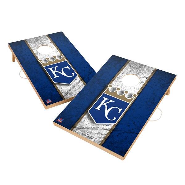 slide 2 of 5, Vintage Kansas City Royals MLB Regulation 2x4 Cornhole Set Include Carry Case