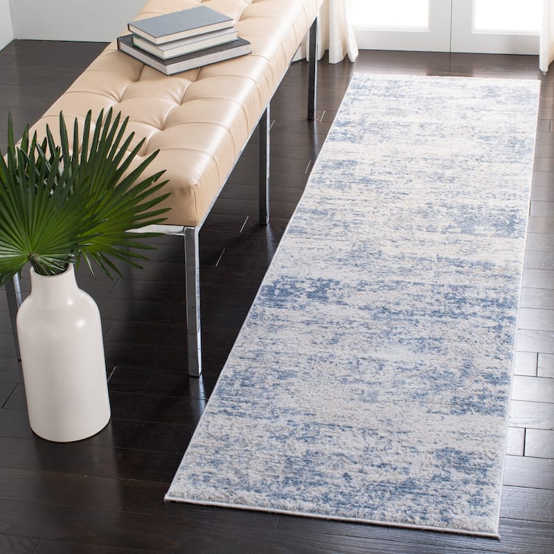 SAFAVIEH Amelia Modern Abstract Rug - 2'2" x 6' Runner - Ivory/Blue - Runner