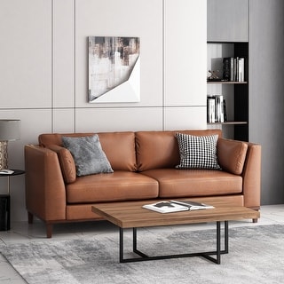Warbler Faux Leather 3 Seater Sofa by Christopher Knight Home