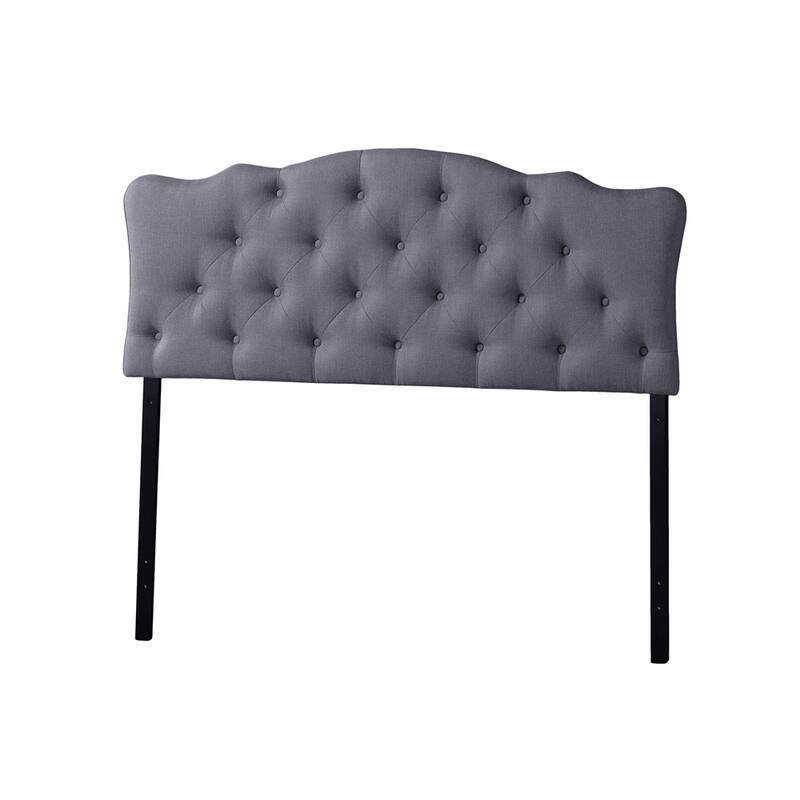 Rita Modern and Contemporary Faux Leather Upholstered Button-tufted Scalloped Headboard