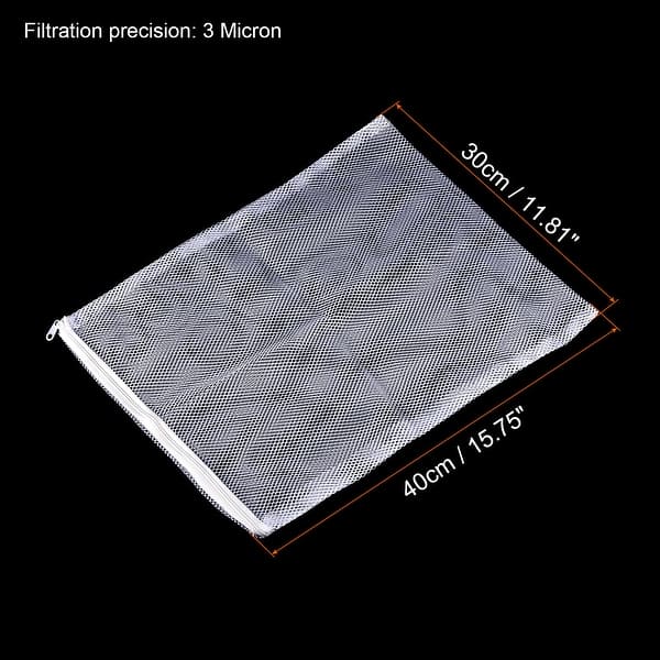 Filter Media Bags 40x30cm 3 mm Hole 6 Pack Mesh Bags with Zipper White