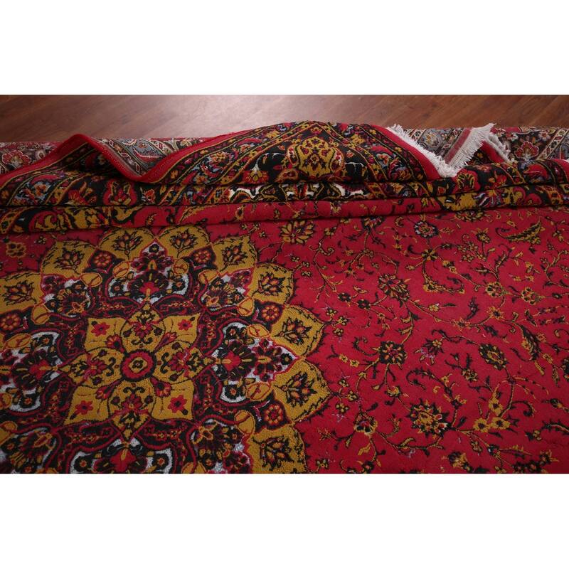 Medallion Kashan Turkish Area Rug Machine Made Carpet - 9'8" x 13'0"