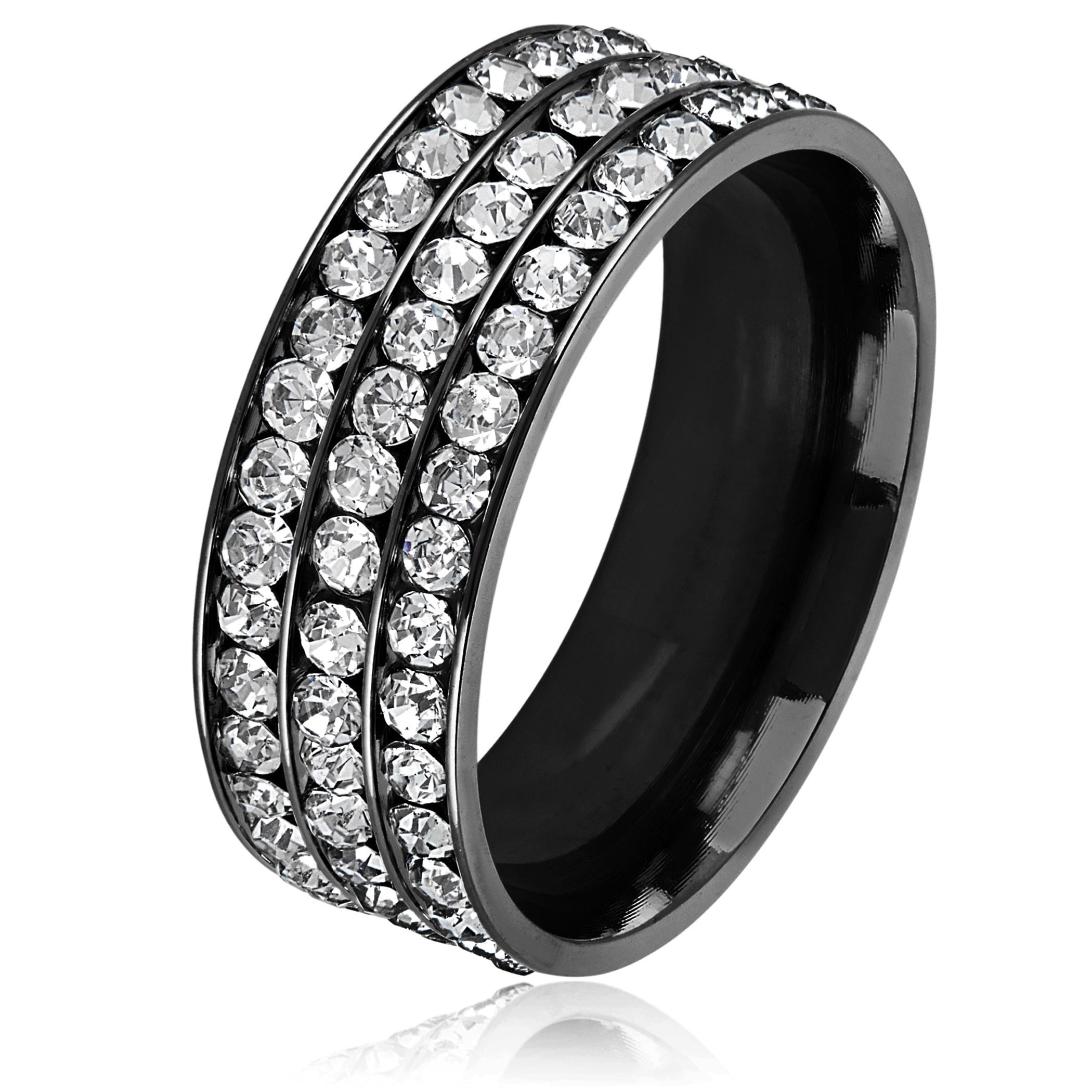 Bridal Eternity Rings Stainless Steel Crystal 9mm Eternity Ring Size 9