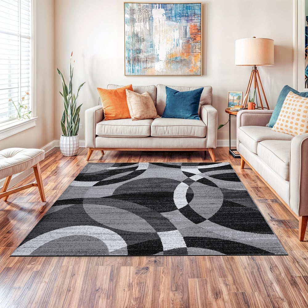 World Rug Gallery Geometric Circles Area Rug