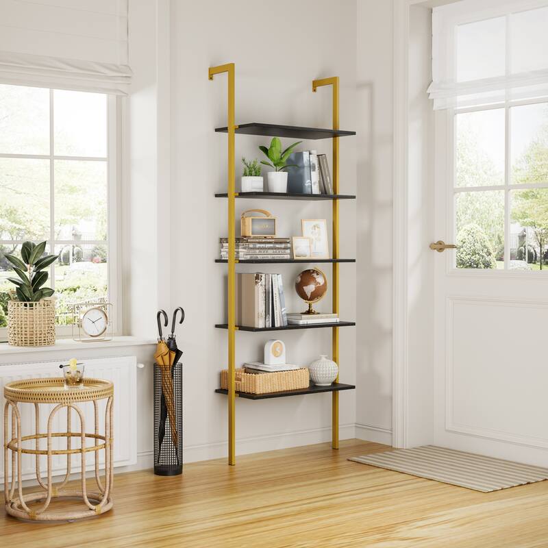 GDFStudio - Industrial Black+Golden Lift-Top Coffee Table with Metal Frame and Hidden Storage Compartment