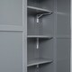 preview thumbnail 13 of 14, Full Grey Wooden Loft Bed w/ Desk, Shelves, Wardrobe w/ Foldable Door Panels