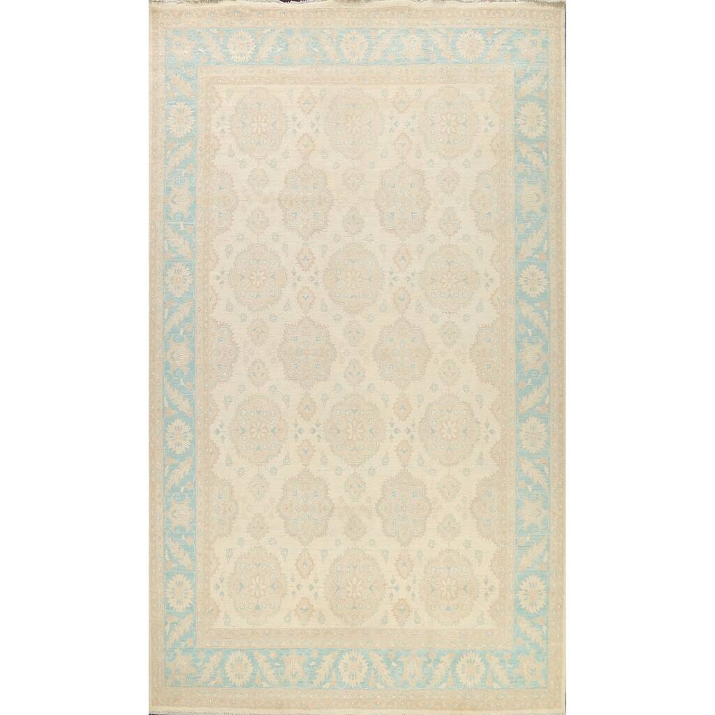 Vegetable Dye Floral Oushak Chobi Oriental Area Rug Wool Hand-knotted - 8'11" x 11'10"