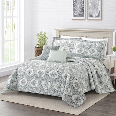 Home Soft Things 5 Piece Printed Microfiber Legacy Quilts Set