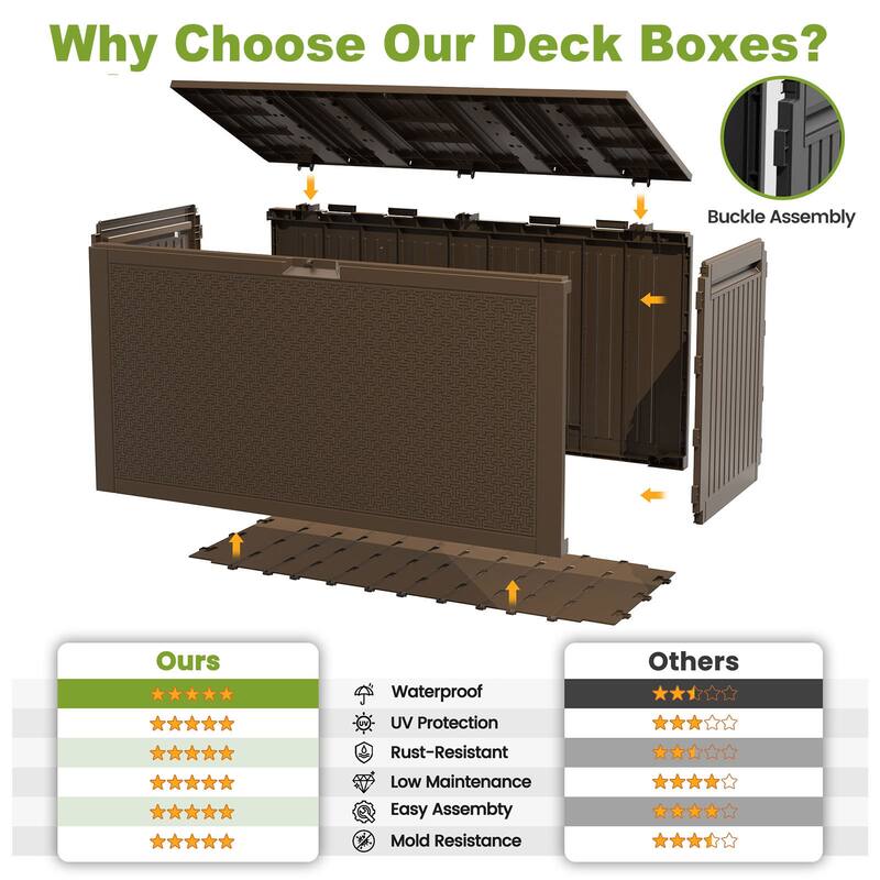 90 Gal Fall-Inspired Corn Maze Look Resin Deck Box Outdoor Storage Box