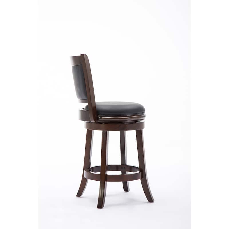 Augusta Wood Upholstered Swivel Counter Barstool