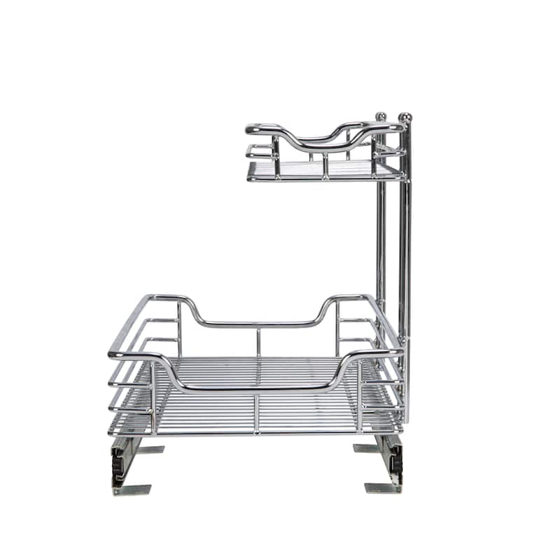 Household Essentials 12-inch Extended Undersink Organizer in Chrome