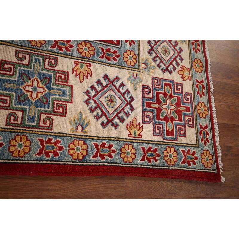 Red Kazak Area Rug Bedroom Hand-Knotted Wool Carpet - 6'7" x 9'9"