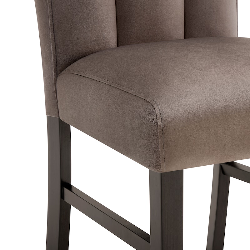 Roundhill Furniture Sorlen 6-Piece Dining Set, 3D Faux Concrete Table with 4 Chocolate Fabric Chairs and a Bench