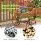 preview thumbnail 19 of 30, Gymax Garden Plant Planter Wooden Wagon Planter W/ Wheel Garden Yard - 24.5'' x 13.5'' x 24''