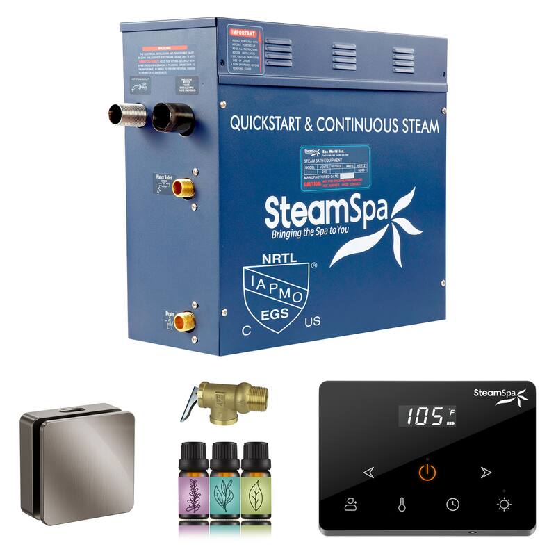 Oasis Series 7500-Watts Steam Generator with Continuous Steam Plus Fully Wireless Handheld Control - Brushed Nickel