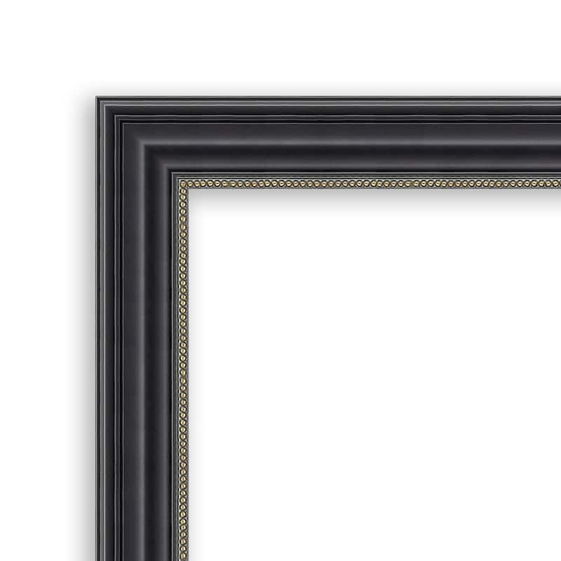 Stylish Black Wood Framed Grey Corkboard Bulletin Board