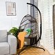 preview thumbnail 14 of 22, Stand Wicker Rattan Patio Basket Swing Egg Chair with C Type Bracket
