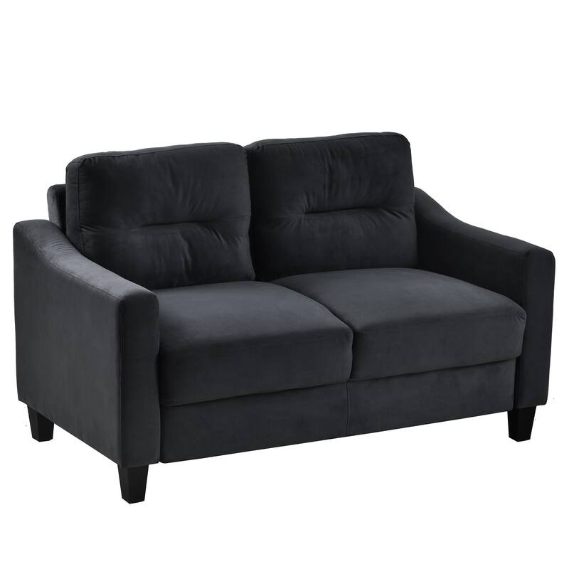 2 Seat Sectional Sofa with U-Shaped Spring Links and Solid Wood Frame Velvet Loveseat Couch for Living Room Bedroom Office