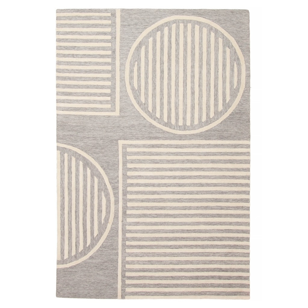 ECARPETGALLERY Hand Tufted Timeless Grey Wool Rug - 5'0 x 7'7