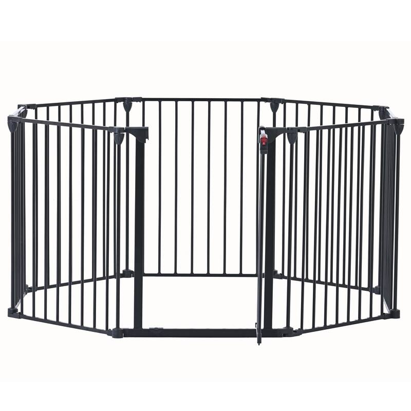 Black Steel 4-in-1 Configurable Safety Gate for Kids and Pets