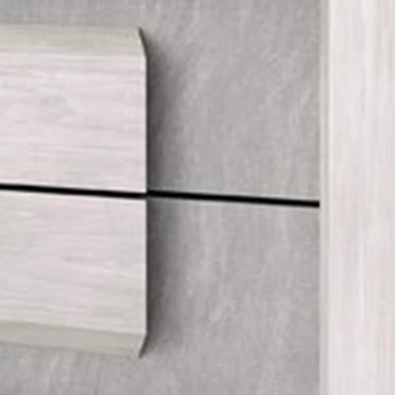 Nomi Nightstand, 2 Drawers and Melamine Top, Stone Gray Front, 24 Inch