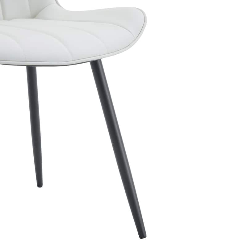Roomfitters PU Dining Chairs with Extended Cushions and Metal Legs, Ergonomic Design Set of 4 for Modern Homes