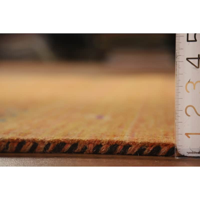 Hand Knotted Oriental 100% Wool Carpet Tribal Tribal Oranges & Rust Gabbeh Area Rug - 7' 8'' X 4' 11''