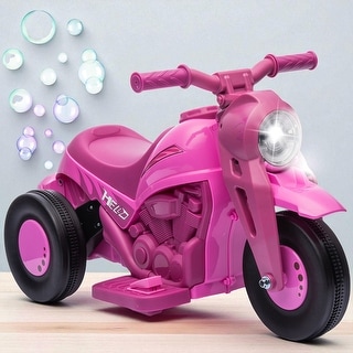 6V Toddler Ride-On Bubble Motorcycle with Music, LED Headlight, 3 Wheels, 2MPH Electric Motorbike for Kids Ages 2-5