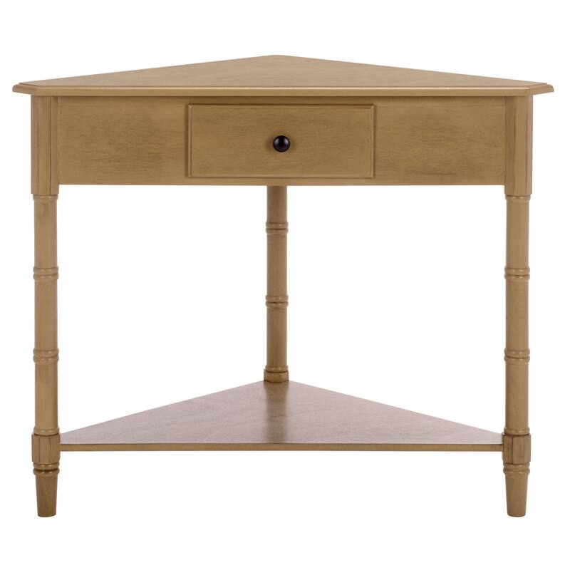 SAFAVIEH Calla Grey Corner Table - 33.9" x 17.3" x 28" - 34"W x 17"D x 28"H - Desert Brown