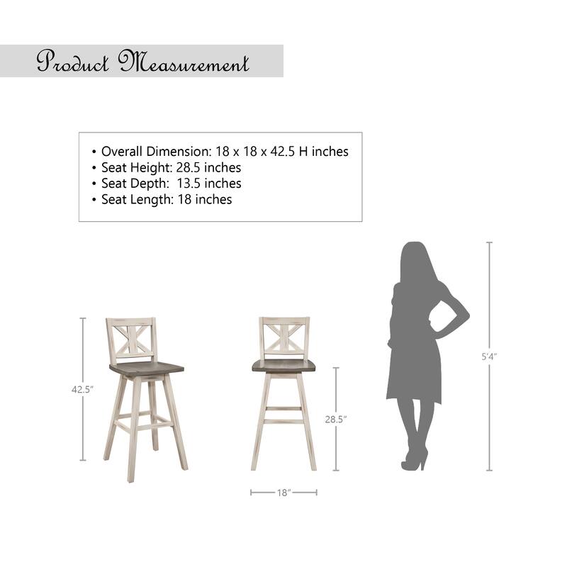 Roux Swivel Pub Height Barstool (Set of 2)