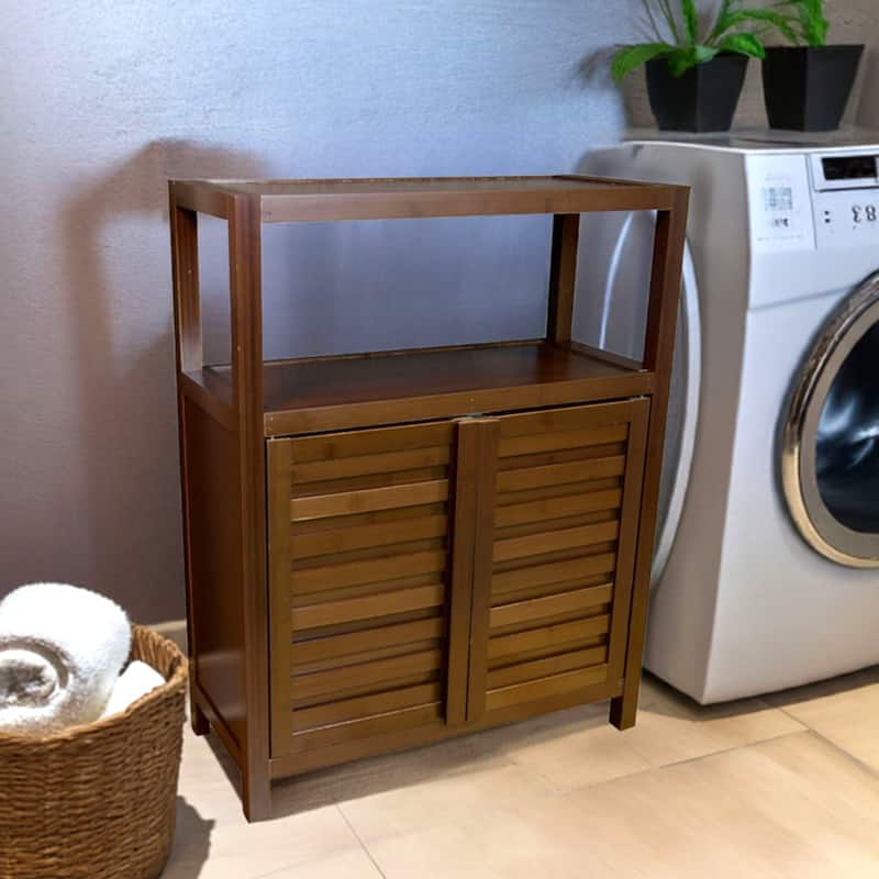 Porch & Den Burning Tree Solid Bamboo 2-door Spa Utility Cabinet