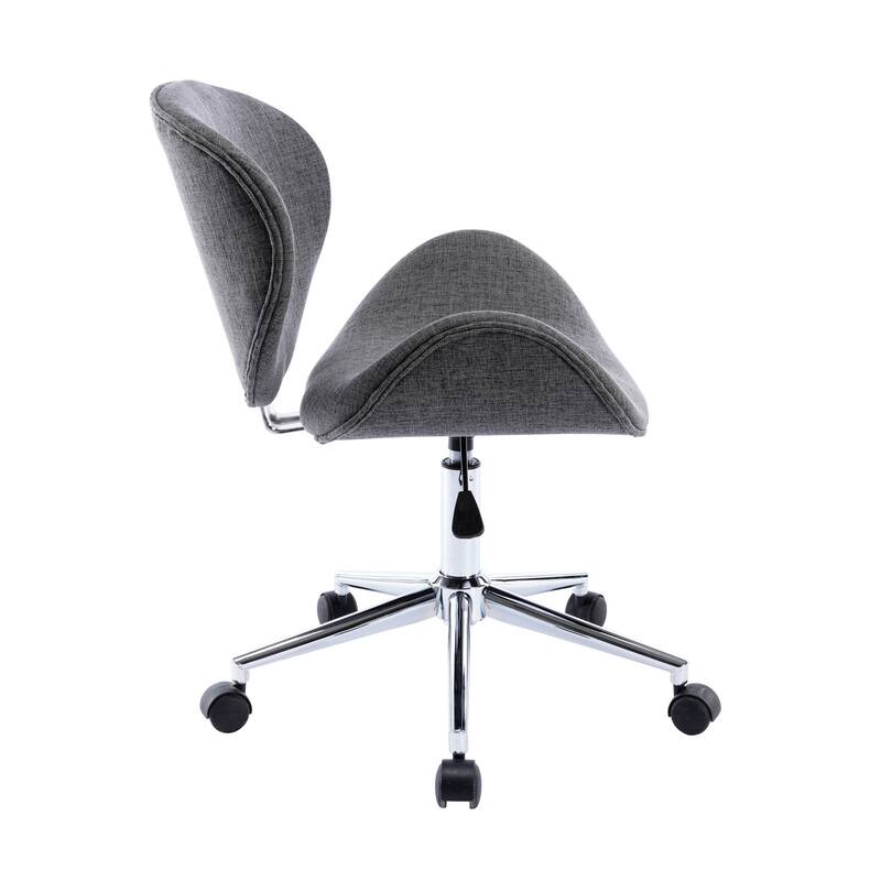 Porthos Home Rudi Office Chair, PU or Fabric or Velvet Upholstery, Chrome Legs