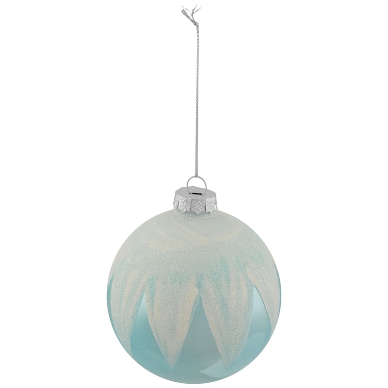 4" Blue and White Glass Ball Christmas Ornaments