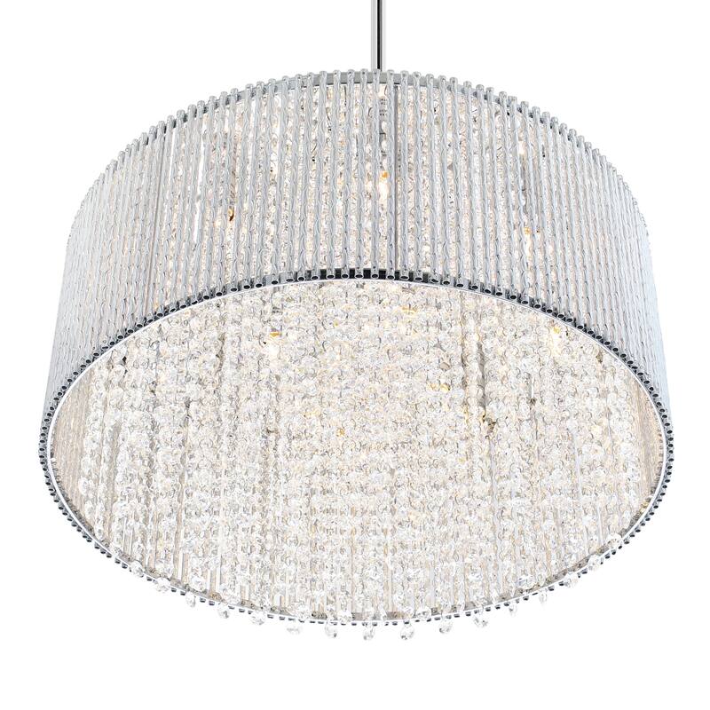 Claire 12 Light Drum Shade Chandelier With Chrome Finish