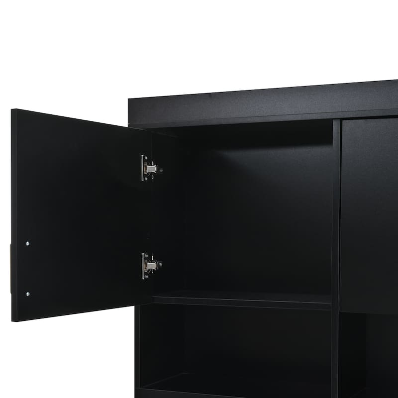 75" Entryway Hall Tree with Bench 5-in-1 Modern Storage Bench with Coat Rack, 6 Drawers, Cabinets & Shelves for Hallway, Mudroom