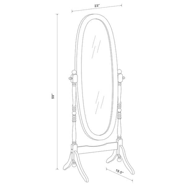 dimension image slide 2 of 4, Foyet Wood Adjustable Full Length Cheval Mirror