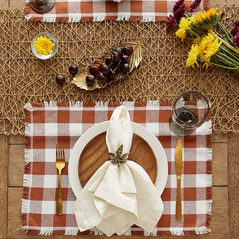 Heavyweight Check Fringed Placemat