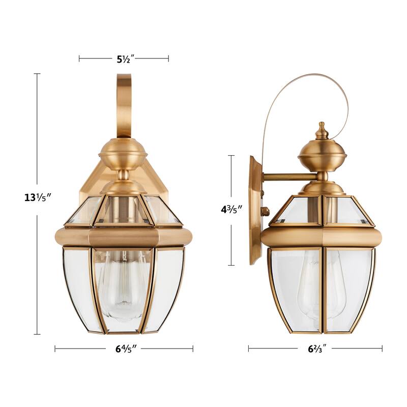 CO-Z Outdoor Wall Lantern Light Fixture - Brass