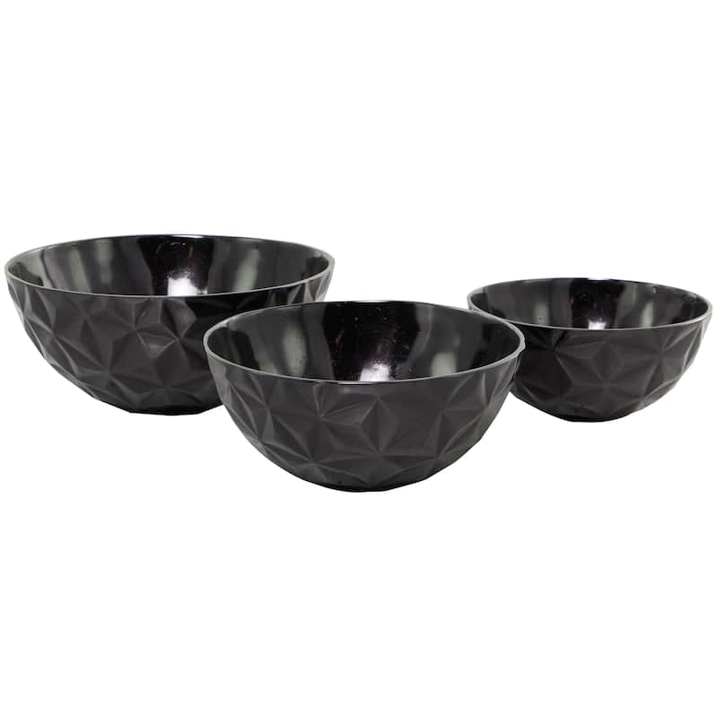Aluminum Faceted Decorative Bowl (Set of 3) - S/3 14", 12", 10"W