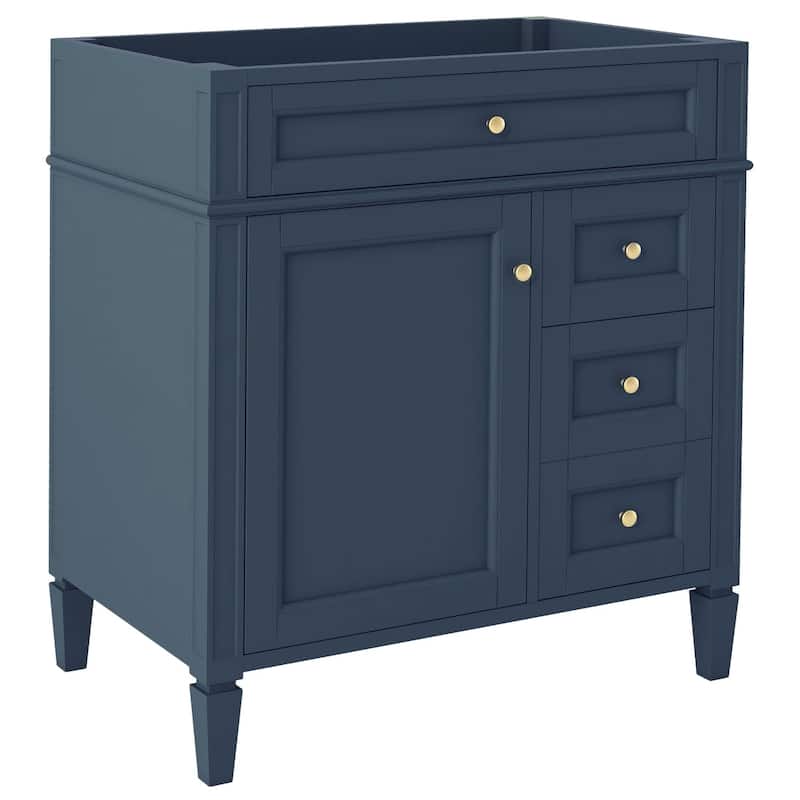30 inch MDF Freestanding Bathroom Vanity in Blue without Counter Top - 30'' x 18'' x 33''