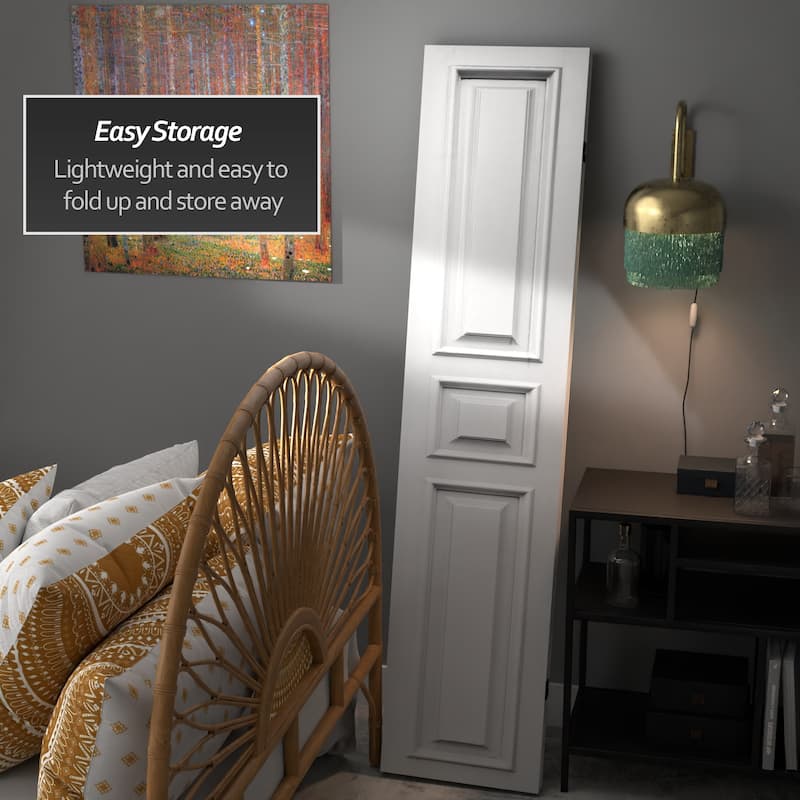 6 ft. Tall Double Sided White Door Panel Canvas Room Divider