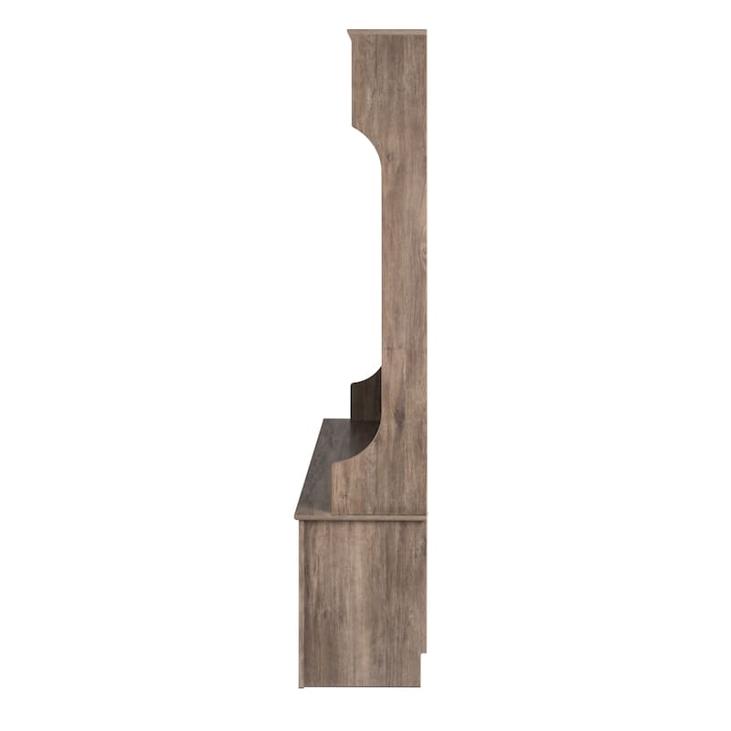 Prepac Hall Tree with Bench and Shoe Storage, Mudroom Bench with Storage and Hooks