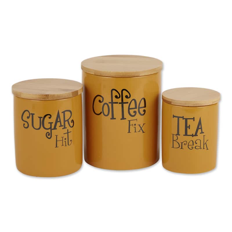DII Coffee/Sugar/Tea Ceramic Canister (Set of 3) - Honey