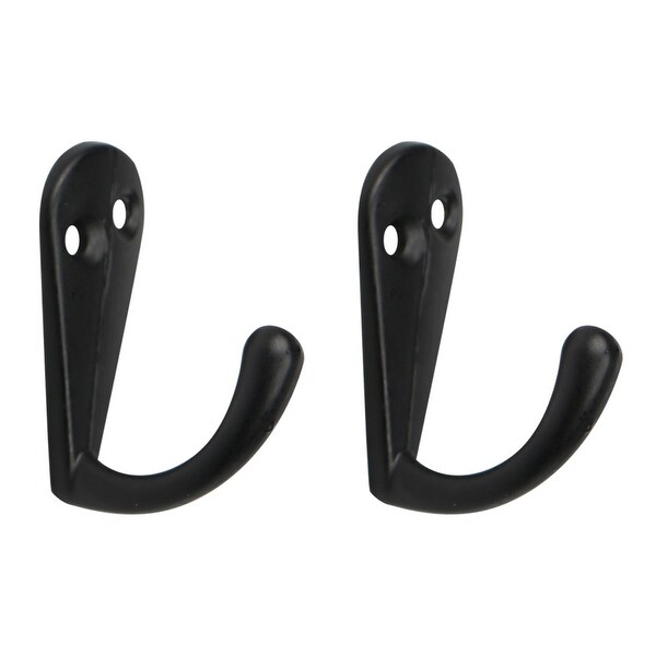 2pcs Robe Hooks Metal Hook Keys Scarf Towel Wall Bathroom DIY Hanger w Screws