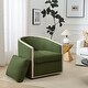 preview thumbnail 26 of 165, KINWELL 31"W Oak Frame Upholstered Swivel Barrel Armchair